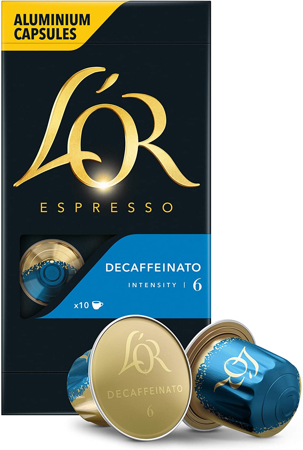 Pack de 10 capsules sans cafeine Maison du Café L'Or Espresso Decaffeinato  Intensité 6 - Achat & prix